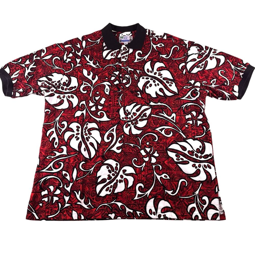 Vintage Hawaiian Island Shirt Mens XL‎ Red Floral Cotton Made In The USA RJC
